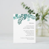 Blauwgroen Greenery Details Wedding Overige inform Informatiekaartje (Staand voorkant)