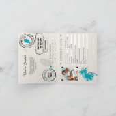 Blauwgroen Grenada Island Palm Tree Wedding Passpo (Binnen)