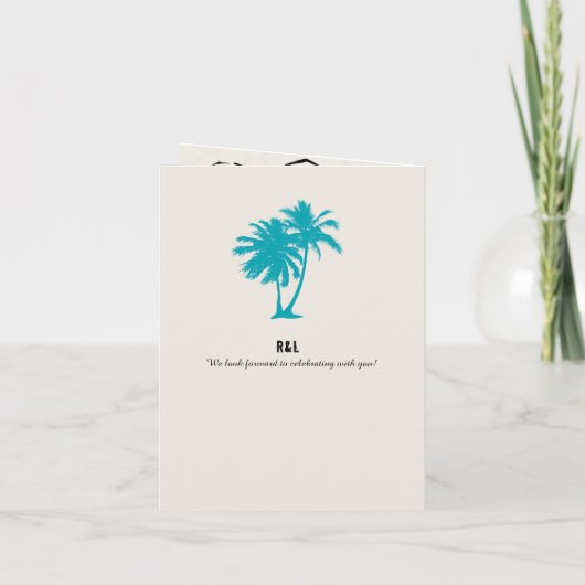 Blauwgroen Grenada Island Palm Tree Wedding Passpo (Achterkant)
