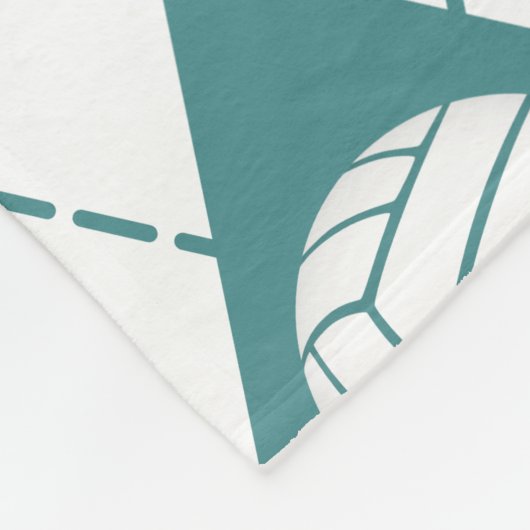 blauwgroen grijs argyle-patroon volleyballen monog fleece deken (Hoek)