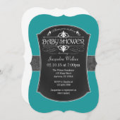 Blauwgroen grijs Baby shower Kaart (Voorkant / Achterkant)