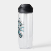 blauwgroen grijs basketbalballetje voor sportief m waterfles (Achterkant)