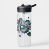 blauwgroen grijs basketbalballetje voor sportief m waterfles (Links)