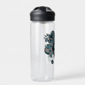 blauwgroen grijs basketbalballetje voor sportief m waterfles (Voorkant)