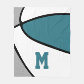 blauwgroen grijs basketbalteam kleuren atletisch d fleece deken (Voorkant)