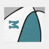 blauwgroen grijs basketbalteam kleuren atletisch d fleece deken (Voorkant (Horizontaal))