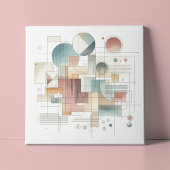 Blauwgroen grijs blauw beige roest rood Abstract k Canvas Afdruk