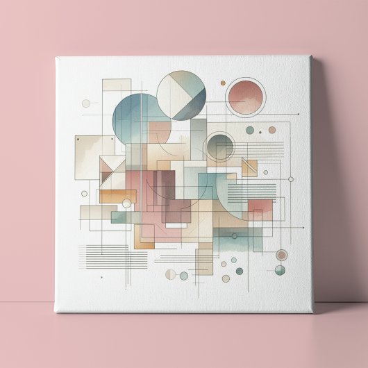 Blauwgroen grijs blauw beige roest rood Abstract k Canvas Afdruk