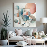 Blauwgroen grijs blauw beige roest rood Abstract k Canvas Afdruk<br><div class="desc">Stap in een wereld waar eenvoud samengaat met verfijning met deze minimalistische Bauhaus-stijl geïnspireerde gewikkelde canvaskunst. Het ontwerp belichaamt het Bauhaus-beginsel van vorm na functie, met een strakke en geometrische esthetiek die zowel tijdloos als modern is. De canvaskunst is een viering van minimalistische schoonheid, met een focus op evenwichtige compositie...</div>