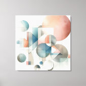 Blauwgroen grijs blauw beige roest rood Abstract k Canvas Afdruk (Voorkant)