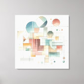 Blauwgroen grijs blauw beige roest rood Abstract k Canvas Afdruk (Voorkant)