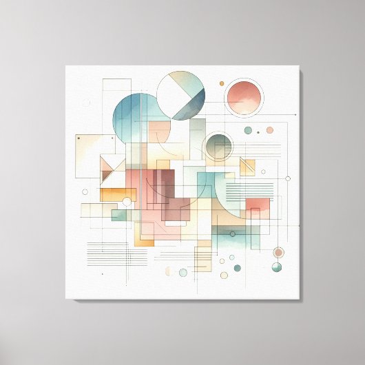 Blauwgroen grijs blauw beige roest rood Abstract k Canvas Afdruk (Voorkant)