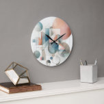 Blauwgroen grijs blauw beige roest rood Abstract k Grote Klok<br><div class="desc">Voeg wat flair en verfijning toe aan uw muur met deze prachtige wandklok met een blauwgroen, grijs, blauw en roest rood gekleurd abstract vormenkunstpatroon. Deze wandklok is gemaakt van hoogwaardig acryl dat duurzaam, lichtgewicht en gemakkelijk op te hangen is. U kunt kiezen uit verschillende maten en vormen om aan uw...</div>