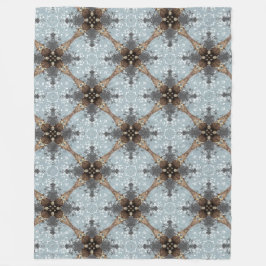 Blauwgroen, grijs, Bronze, bloempatroon Fleece Deken