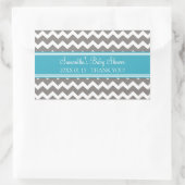 Blauwgroen Grijs Chevron Baby shower Favor Sticker (Tas)