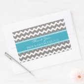 Blauwgroen grijs Chevron dank u bruiloft gunst Lab Rechthoekige Sticker (Envelop)