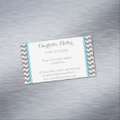 Blauwgroen grijs Chevron Magnetisch Visitekaartje (Voorbeeld)