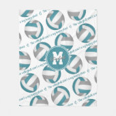 blauwgroen grijs De volleybalrechtbank is mijn gel Fleece Deken (Voorkant)