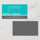 Blauwgroen grijs eenvoudig verwijs naar een aangep aanbevelingskaartje (Voorkant / Achterkant)