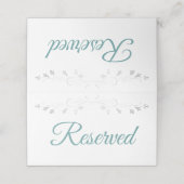 Blauwgroen & Grijs Elegant Bruiloft Gereserveerde  Plaatskaartje (Buitenkant ongevouwen)