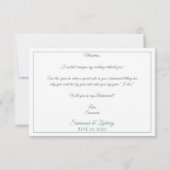 Blauwgroen & grijs Elegant Wees mijn bruidsmeisje  Kaart (Achterkant)