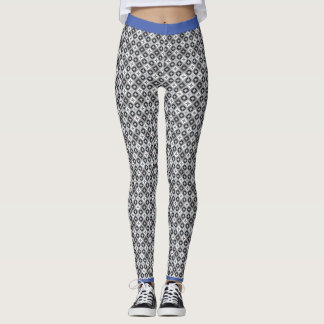 Blauwgroen, Grijs en Wit Patroon Leggings