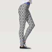 Blauwgroen, Grijs en Wit Patroon Leggings (Rechts)