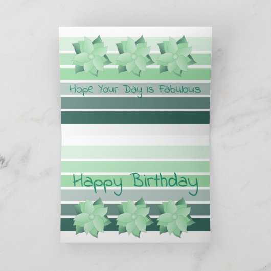 Blauwgroen grijs en witte streep kaart (Binnen)