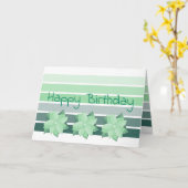 Blauwgroen grijs en witte streep kaart (Gele Bloem)