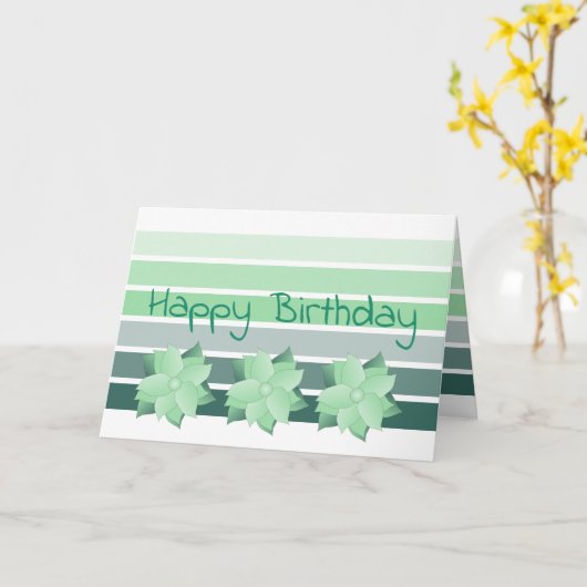 Blauwgroen grijs en witte streep kaart (Gele Bloem)