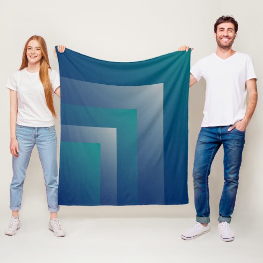 Blauwgroen grijs fleece deken (In situ)