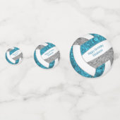 blauwgroen grijs girale volleybalfeest confetti (Voorkanten)