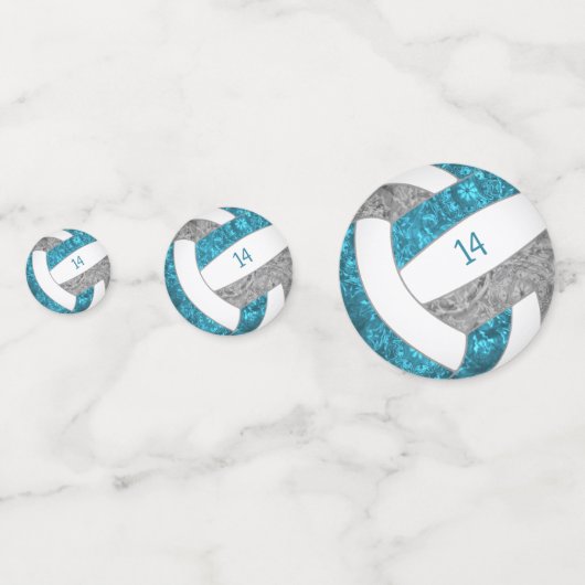 blauwgroen grijs girale volleybalfeest confetti (Achterkanten)