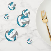 blauwgroen grijs girale volleybalfeest confetti (Groep)