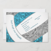 blauwgroen grijs girale volleybalfeest kaart (Achterkant)