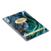 Blauwgroen grijs goudink Abstracte naam/Onderwerp  Notitieboek (Rechterzijde)