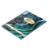 Blauwgroen grijs goudink Abstracte naam/Onderwerp  Notitieboek (Linkerzijde)