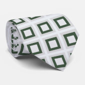 Blauwgroen grijs groen concentrisch geometrisch pa stropdas (Opgerold)