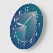 Blauwgroen grijs grote klok (Hoek)