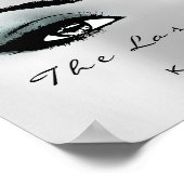 Blauwgroen Grijs Naam Make-up Artiest Beauty Studi Poster (Hoek)