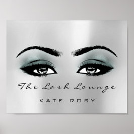 Blauwgroen Grijs Naam Make-up Artiest Beauty Studi Poster