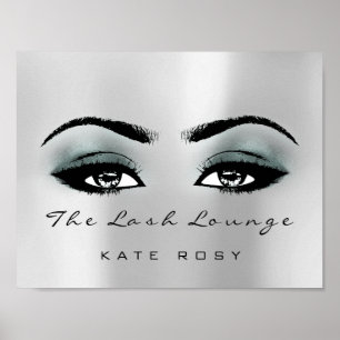 Blauwgroen Grijs Naam Make-up Artiest Beauty Studi Poster