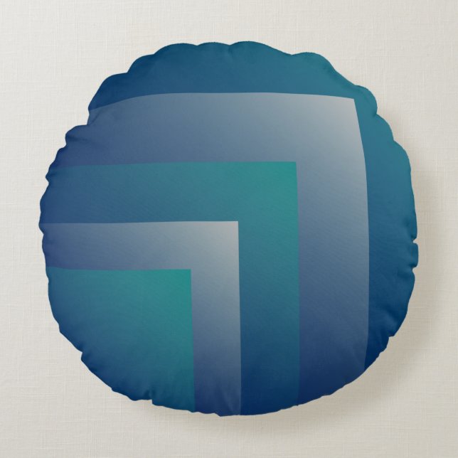 Blauwgroen grijs rond kussen (Voorkant)