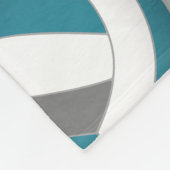 blauwgroen grijs schoolteam kleuren volleyballen fleece deken (Hoek)