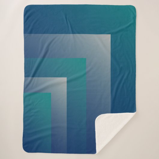 Blauwgroen grijs sherpa deken (Voorkant)
