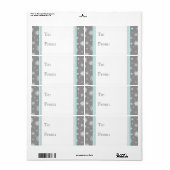 Blauwgroen grijs sneeuw kerstcadeau Label labels (Full Sheet)