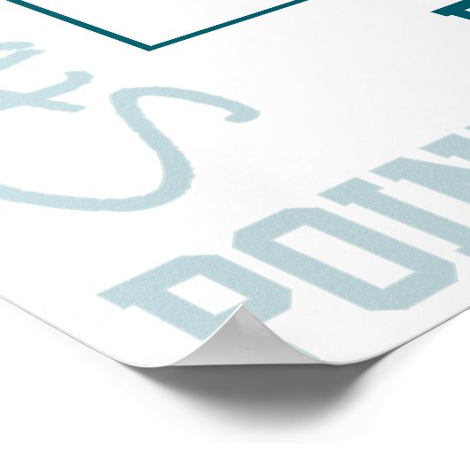 blauwgroen grijs team kleuren basketbal team foto poster (Hoek)