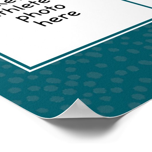 blauwgroen grijs team kleuren basketbal team foto poster (Hoek)