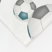 blauwgroen grijs team kleuren jongens voetballen fleece deken (Hoek)