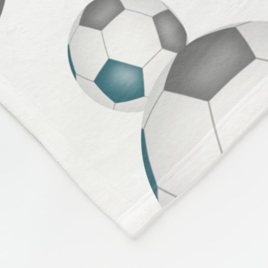 blauwgroen grijs team kleuren jongens voetballen fleece deken (Hoek)